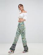 Boohoo Floral Print Wide Leg Pants - Multi