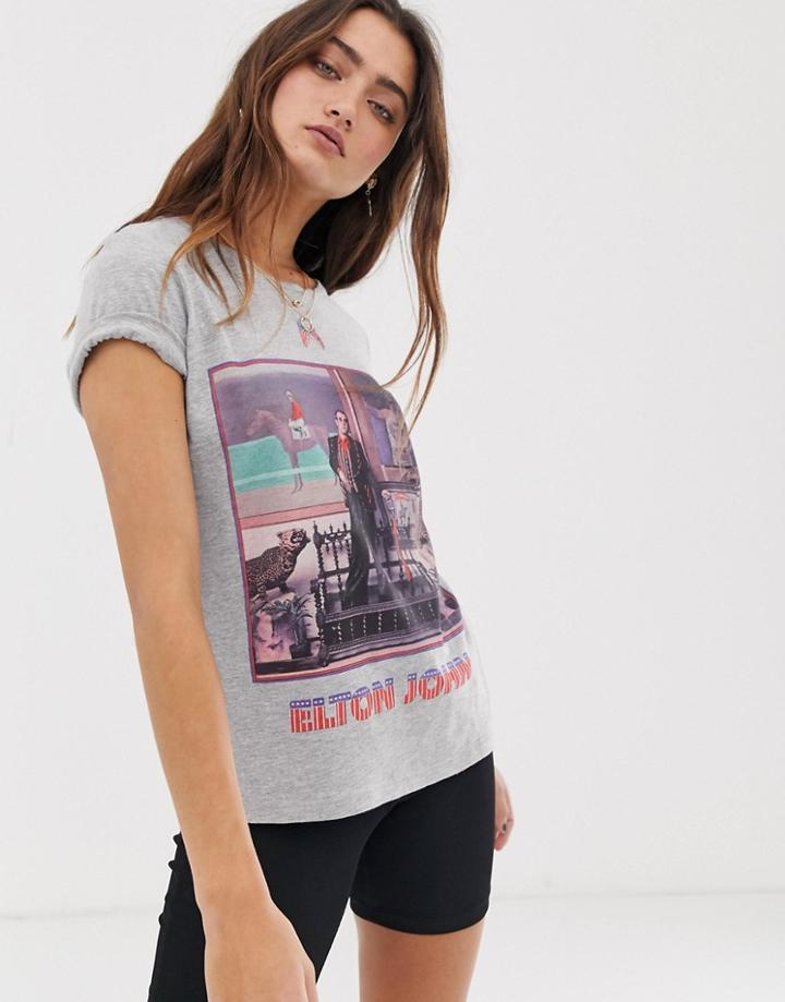 Only 'elton John' Photographic T-shirt-gray