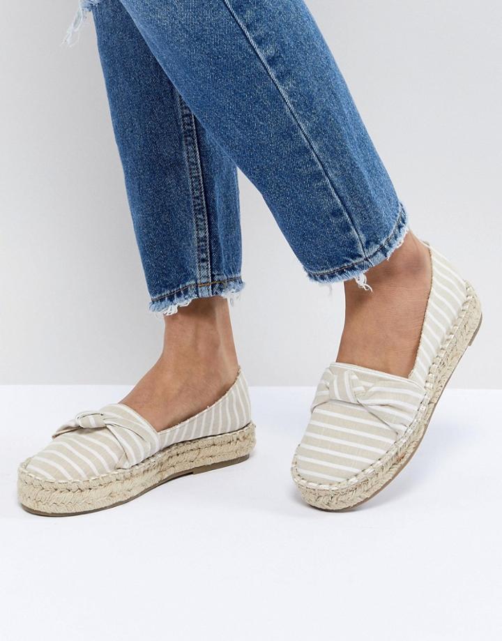 Pull & Bear Espadrilles In Pink Stripe - Pink