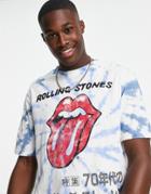 Only & Sons Oversized Band T-shirt With Rolling Stones Print In Tie-dye-multi
