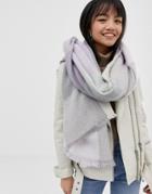 New Look Check Scarf In Lilac - Purple