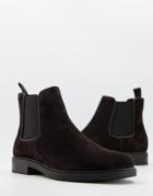Calvin Klein Fintan Chelsea Boots In Brown Leather