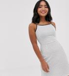 Glamorous Petite Cami Mini Dress With Palm Embroidery In Polka Dot-cream