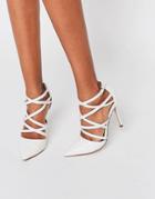 Asos Potion Pointed Caged High Heels - Cream