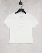 Lost Ink Slim Fit Ribbed T-shirt In White