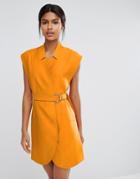 C/meo Collective Belted Mini Shirt Dress - Orange