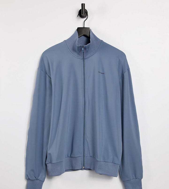 Collusion Unisex Track Jacket In Poly Tricot In Dusty Blue - Part Of A Set-blues