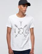 Esprit Nyc Apple Print T-shirt - White