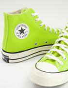 Converse Chuck 70 Hi Canvas Sneakers In Lime Twist-green