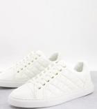 Asos Design Sneakers With Quilting In White