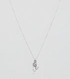Regal Rose Solid Sterling Silver Rose Pendant Necklace - Silver