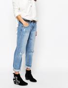 New Look Straight Boyfriend Jeans - Blue