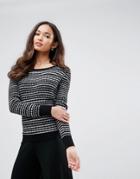 Shae Stripe Crew Neck Sweater-black