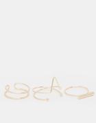 Asos Ditsy Geometric Ring Pack In Gold - Gold