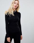 Fashion Union Slim Fit Sweater With Tie Neck Two-piece - Black