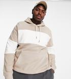 New Look Plus Hoodie With Piping In Stone-neutral