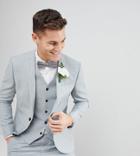 Noak Slim Stretch Wedding Suit Jacket In Donegal - Blue