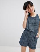 Deby Debo Iris Print Romper - Blue