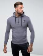 Gym King Hoodie In Gray With Quarter Zip - Gray