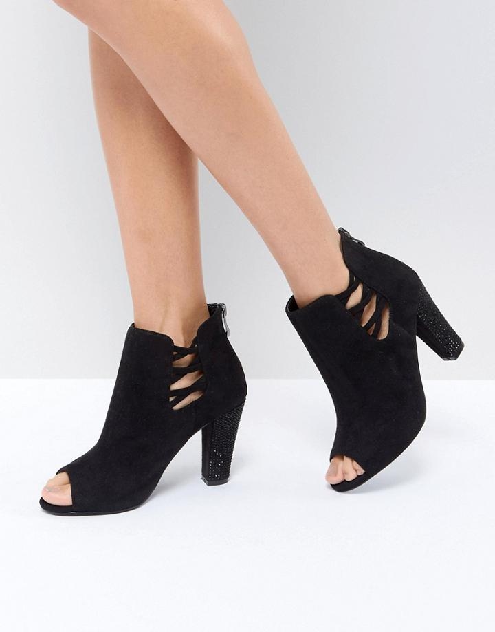 Coast Cut Out Ankle Detail Boot - Black