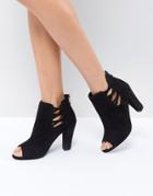 Coast Cut Out Ankle Detail Boot - Black
