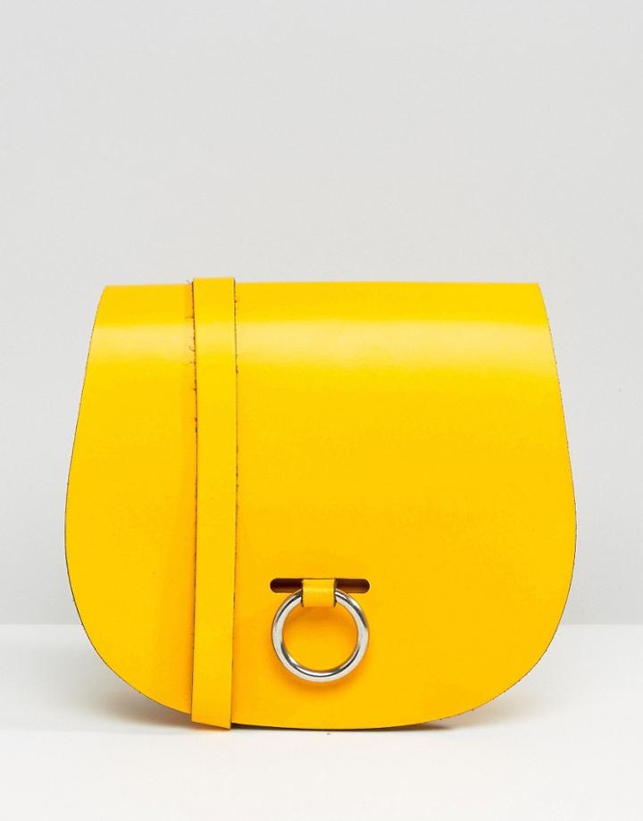 Leather Satchel Company Saddle Bag With Bull Ring Closure - Green