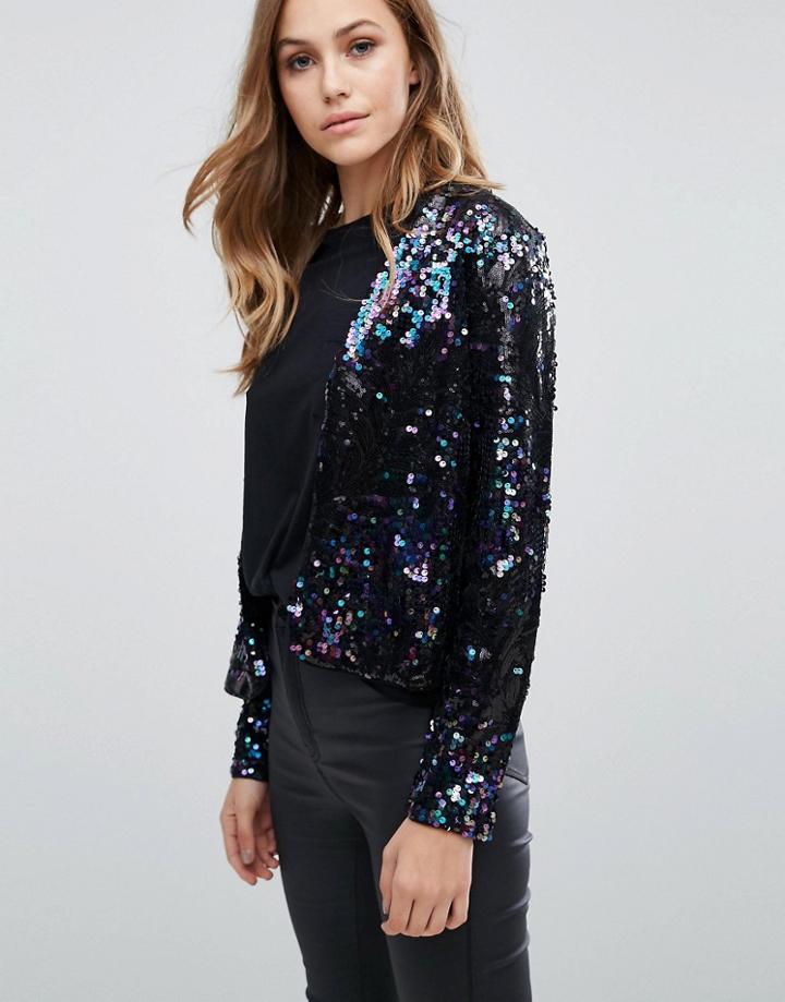 Vero Moda Sequin Jacket - Black