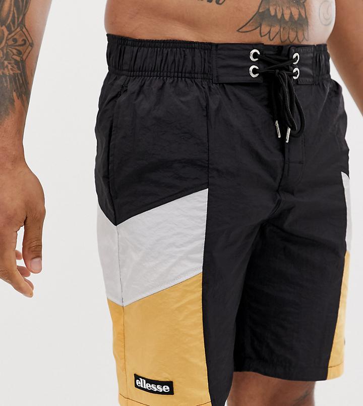 Ellesse Padre Swim Short With Orange And White Exclusive At Asos-black