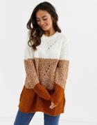 Jdy Oversized Sweater In Color Block