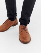 New Look Faux Leather Derby Shoes In Tan - Tan