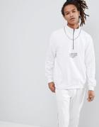 Parlez 1/4 Zip Sweat With Embroidered Logo In White - White