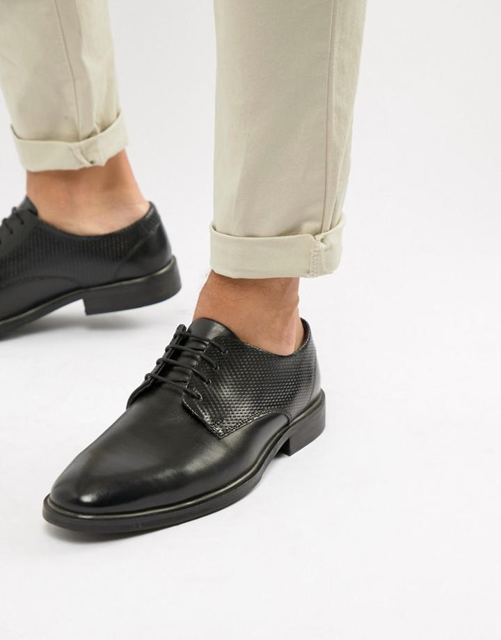 Silver Street Embossed Derby Lace Up Shoe In Black - Black