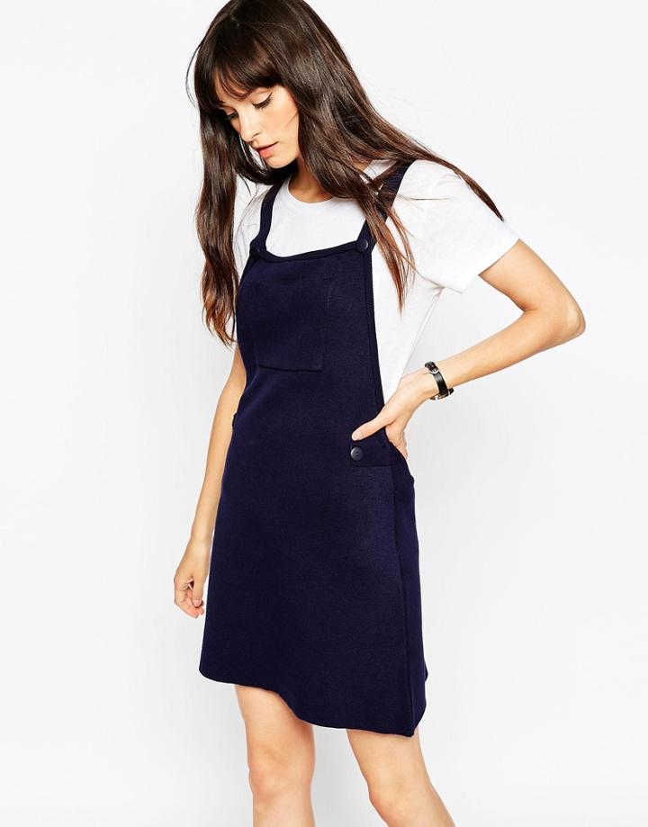 Asos Knitted Pinafore - Navy