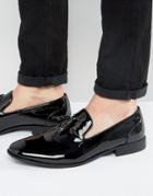 Asos Tassel Loafers In Black Patent - Black
