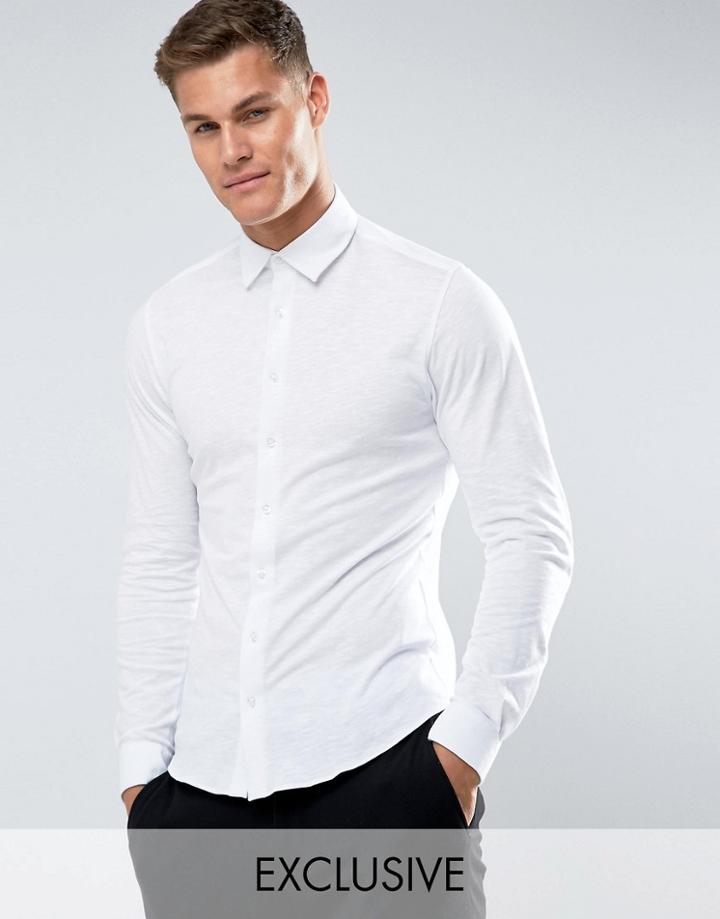 Noak Skinny Jersey Shirt - White