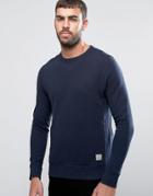 Jack & Jones Vintage Crew Neck Sweatshirt In Melange - Navy