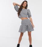 Reclaimed Vintage Inspired Peplum Skirt In Textured Check