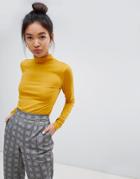 Jdy Long Sleeve Turtleneck Top - Yellow