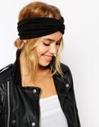 Asos Pack Of 2 Black And Gray Marl Turban Headbands - Multi