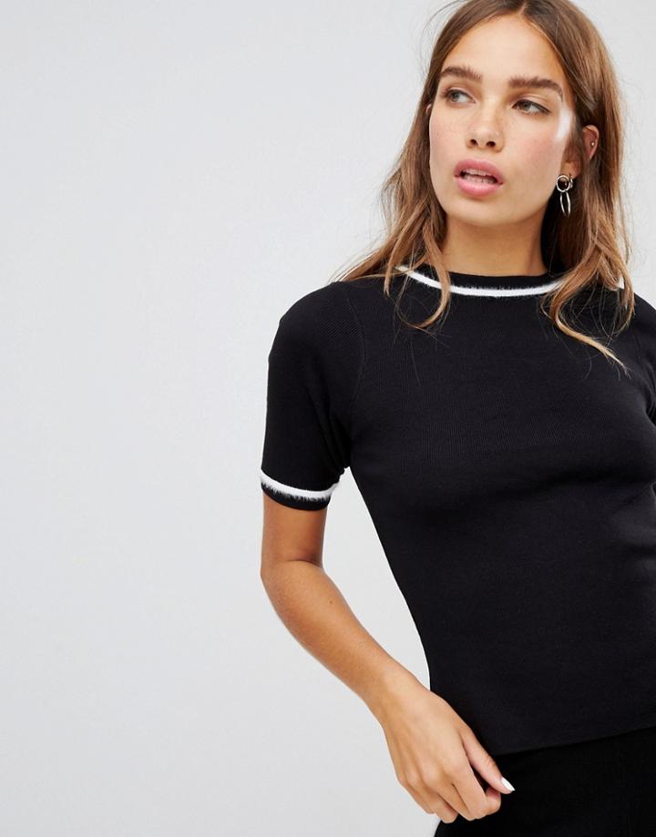 New Look Stripe Knit Tee Two-piece - Black