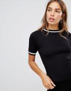New Look Stripe Knit Tee Two-piece - Black