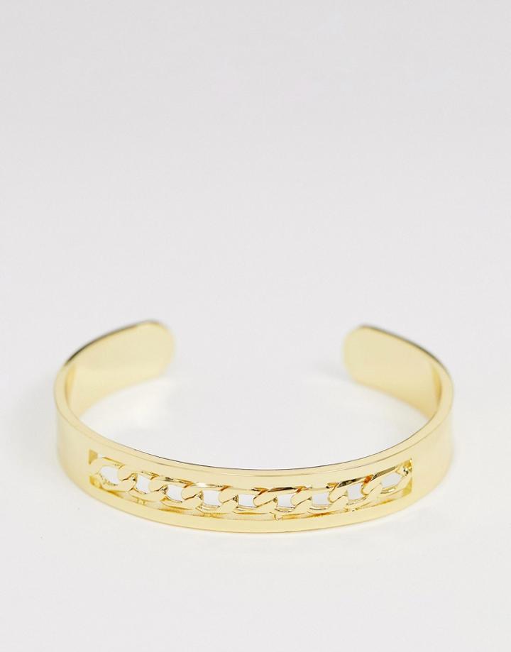 Seven London Curb Chain Bangle In Gold