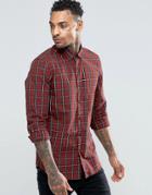Asos Check Shirt In Rust With Long Sleeves - Rust
