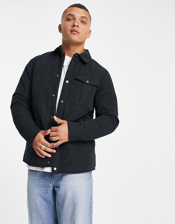 Only & Sons Padded Worker Jacket In Black