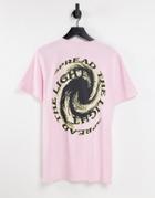 Bershka T-shirt With Back Print In Pink