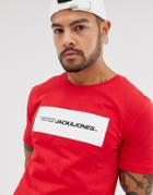 Jack & Jones Core Printed Logo T-shirt In Red