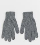 My Accessories London Exclusive Gray Knitted Gloves