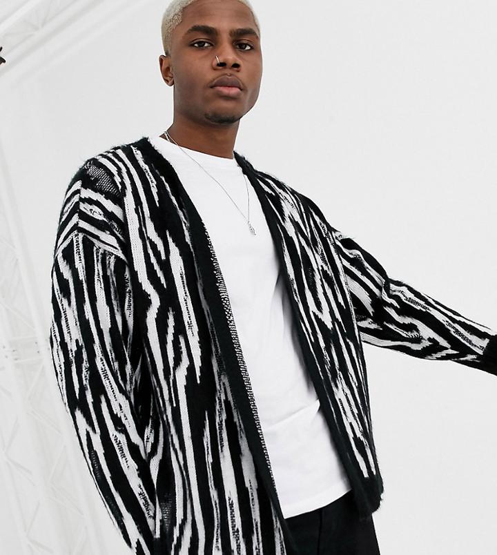 Reclaimed Vintage Animal Print Cardigan-black