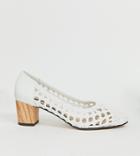 Miss Selfridge Woven Heeled Shoes In White-black