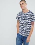 Another Influence All Over Camo Print T-shirt - Navy